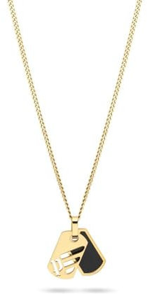 Police Collar hombre doble placa | Acero inoxidable dorado y negro | PEAGN2211702