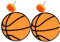 Vepoty Dangle Drop -Ohrringe 1pair Leicht Basketballförmiger Ohrringe Acrylrunde Ohrringe Für Frauen Mädchen