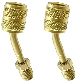 QWORK® 2 pièces Adaptateur R410a, Laiton,5/16 '' SAE à 1/4 '' SAE, Adaptateur pour système HVAC Mini Split