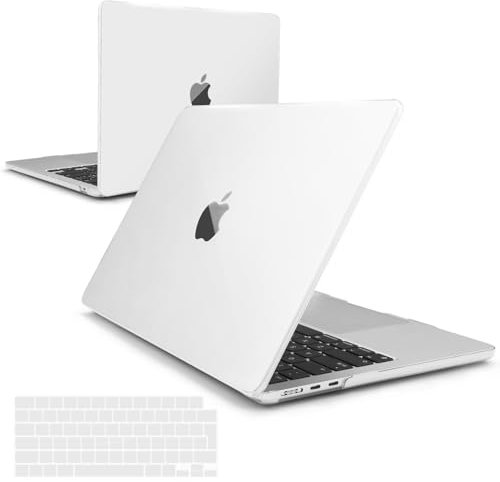 iNeseon Custodia Compatibile con 2025 2024 2022 MacBook Air 13,6 pollici M4 A3240 / M3 A3113 / M2 A2681, Cover Rigida in Plastica Sottile + Cover Tastiera per MacBook Air 13.6, Trasparente