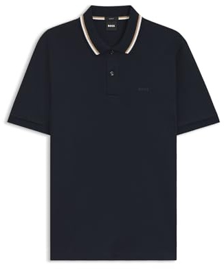 BOSS Slim-fit Polo Shirt in Cotton with Striped Collar