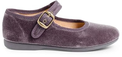 Pisamonas Merceditas Niña Terciopelo Hebilla Talla 38 Color Gris