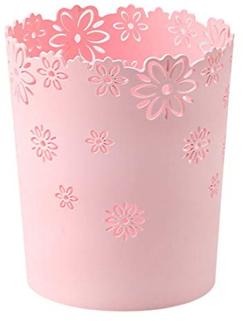 Nazr Corbeille à papier en plastique creux en forme de fleur sans couvercle (M-Rose)