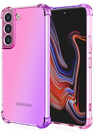 WILLIS Custodia per Samsung Galaxy S22 5G, Cover Protettiva in Silicone TPU Colore Sfumato Trasparente, Custodia per Telefono Antiurto e Antigraffio