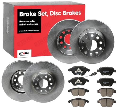 STARK Bremsenset Vorne Hinten Belüftet Ø312 272,0mm - Bremsscheiben + Bremsbeläge für VW Golf VII Schrägheck (5G1, BQ1, BE1, BE2) GOLF VI (5K1) TOURAN (1T1, 1T2) Passat Variant (3G5, CB5) TOURAN