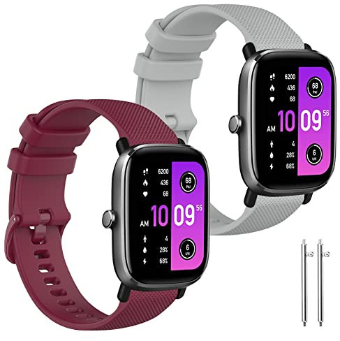 XBLJST Amazfit GTS Armband,20mm Silikon Sport Ersatzarmband für Amazfit GTS 4/GTS 4 Mini/GTS 2 Mini/GTS 2/GTS 2e/Amazfit Bip/Bip U/Bip 3 Pro/GTR 42 mm
