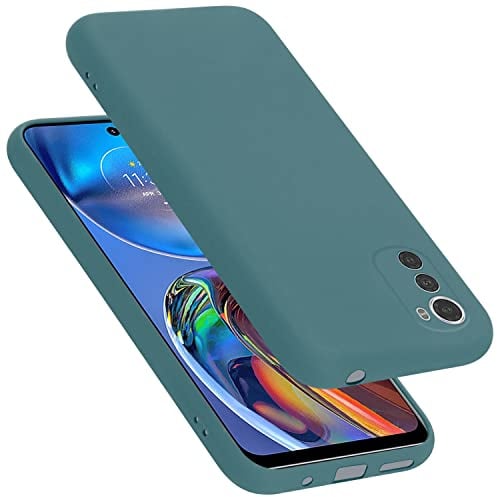 Cadorabo Hülle kompatibel mit Motorola Moto E32 4G / E32S Hülle Silikon Handyhülle für Moto E32 4G / E32S Case aus flüssigem Silikon- Kratzfeste und stoßfeste dünne TPU Schutzhülle - Liquid GRÜN