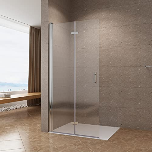 AQUABATOS® 70 x 195 cm Duschabtrennung Faltbar Walk-IN Klappbare Duschwand Glas Duschtrennwand Pendeltür Duschtür aus 6 mm ESG Glas mit Nano Beschichtung