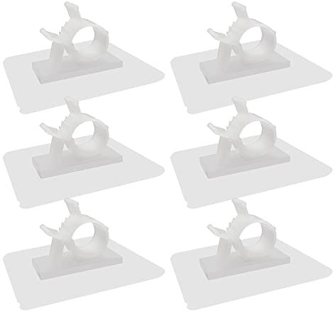 WYAN 6Pcs Hose Clamp,Self Adhesive Hose Clamps,Adjustable Hoses Clips,Multi-Purpose Cable Tidy Clip,for Fixing Bracket of Water Pipe and Gas Pipe(White,13-16mm)