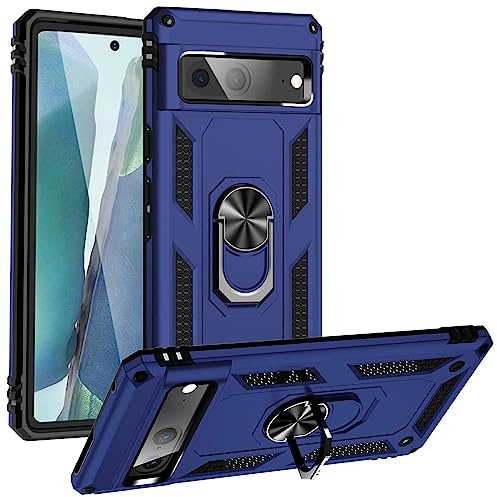 CoolGadget Outdoor Handyhülle für Google Pixel 7 Stoßfest mit Ring Blau | Panzerhülle im Defender Design, Ringhalter mit Standfunktion, rutschfest, robuster Rundumschutz