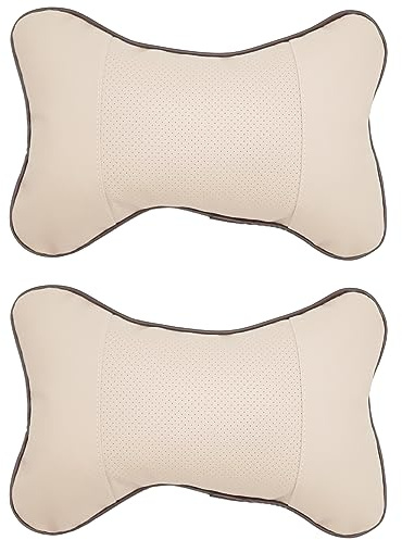 2 Stücke Nackenkissen Stuhl, Auto Kopfkissen, Auto Kissen Kopf, Geeignet für Autositz-Kopfstütze, Nackenkissen (Beige)