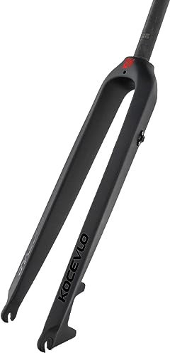 LHHL Fibra di Carbonio 26/27.5/29 MTB Forcella Rigida 28,6mm Tubo Dritto 1-1/8 Mountain Bike Forcelle Anteriori Freno A Disco QR Forcelle da Bicicletta (Color : Black, Size : 27.5)
