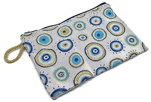 MYSTIC JEWELS - Porte-monnaie pour cartes, clés - Motif œil pour bonne chance - Traditionnel (15 x 10 cm), modèle 1, Porte-monnaie