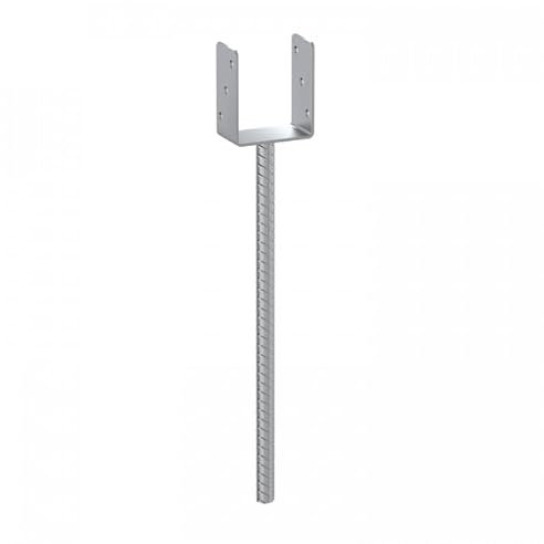 U Pfostenträger - Pfostenanker - Balkenschuh U profil - Pfostenträger zum einbetonieren - Stützenfuß für Zaunpfosten - Holzpfosten - Betonanker 500 mm- PS 500 Typ U - 101x60x124 R500