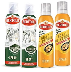 Bertolli Olivenöl Grill Spray Set - Bertolli Originale 2x200ml + Bertolli Bratolivenöl Spray 2x200ml