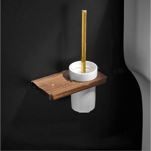 IsolaY Portasciugamani da bagno in legno Portasciugamani da bagno porta ciabatte treppiede Porta carta igienica set hardware spazio alluminio, porta scopino
