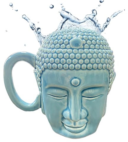 Buddha-Keramik-Kaffeetasse,Buddha-Keramik-Tasse - Buddha Kopf Tasse Keramik Teetasse - Zen Home Offices Dekoration, 450 ml kreative Kaffeetasse Desktop-Dekoration Zubehör für Milchsaft