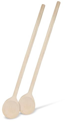 SOHFA 2x Kochlöffel aus Holz | europäisches Buchenholz - 2er Set Holzkochlöffel 32cm Holzlöffel runder Kochlöffel | nachhaltig aus 100% FSC Holz