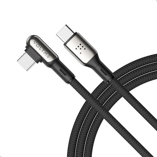 VOLTME Cable USB C 90 Grados, Cable Tipo C Carga Rapida, Cable de carga rápida tipo c 60W, 2M, Compatible con Switch, iPhone 15 Pro, Samsung S21, Huawei, Xiaomi, Pixel