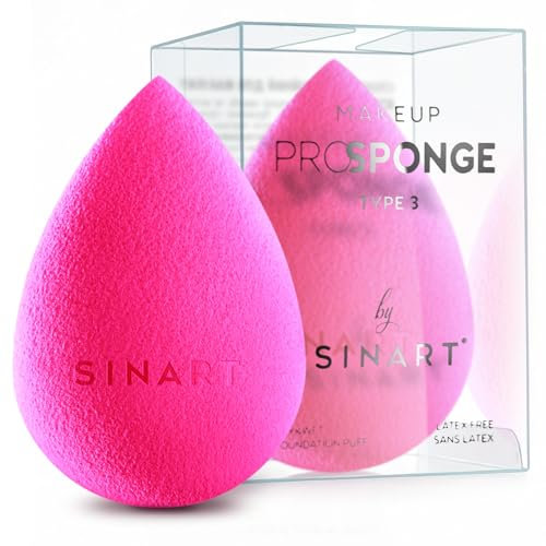 PROsponge | Makeup Sponge for Liquid Beauty Makeup. Premium Latex-Free foam. Foundation, Cream & Powder Blender. Saves Fondation & Streak Free Blending. (PINK)