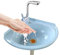 Lavelli in plastica colorata 27.5X35X10CM Lavello ad angolo Nessuna perforazione Acciaio Inox rubinetto con tubi per l'acqua calda e fredda piccolo lavabo da bagno (27.5X35X11CM B)