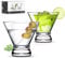 LUNA & MANTHA Martini Glasses Set of 2, Stemless Martini Cocktail Glasses for Margarita, Manhattan, Cosmopolitan, Home Bar, Evening Parties, Birthdays, Housewarming Gift, Crystal Clear 8 OZ