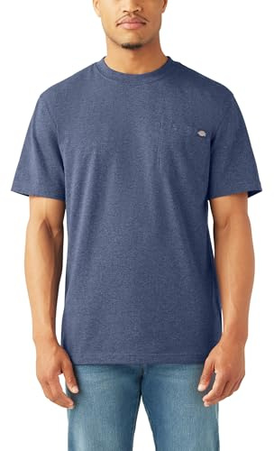 Dickies Mens S/S Heavyweight Heathered Pocket Tee, Sphagnum Heather, XL Tall