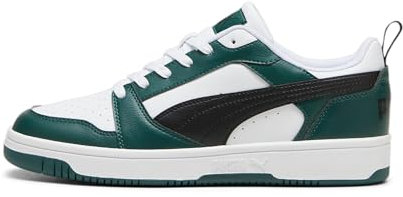 PUMA Rebound V6 Low Unisex Sneaker, Puma White Puma Black Dark Myrtle, 44.5 EU
