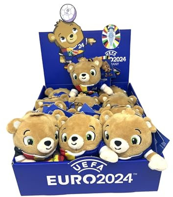 UEFA EURO 2024 - Mascotte officielle Albärt - Porte-clés en peluche de 12 cm - Affichage complet de 12 pièces