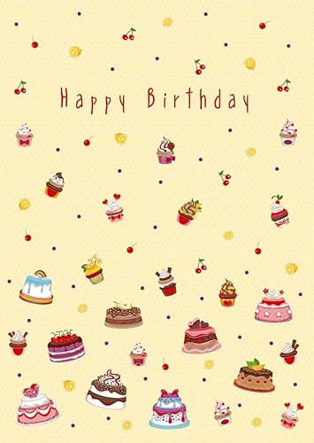 Gutsch Verlag Geburtstagskarte mit Folienprägung - Glückwunsch Postkarte: Kuchen, Torte & Cupcakes, Party-Konfetti Design, Gelbe Illustration