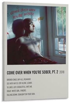 HENLESY PtAlbum Pop Sänger Druck Album Come Over When You're Sober, Leinwandbild, Wandkunst, Schlafzimmerdekoration, Büro, Teenager, Dekoration, 20 x 30 cm, Rahmenstil