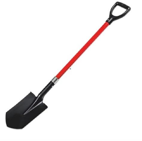 NAKA Gartenspaten Spitzspaten Spitz Spaten 20 x 30 x 115 cm Gärtnerspaten Leicht Robust Ergonomischer Griff Stahl Fiberglas