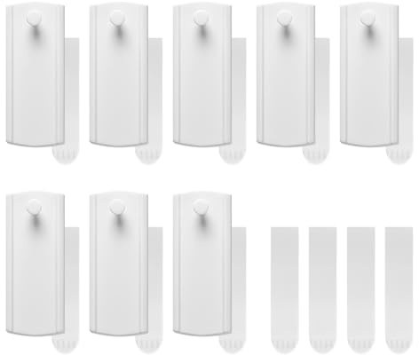 Riceel Bilderhaken, Weiß, 8 Stück, Kunststoff, Selbstklebend, Klebestreifen, Nagellos, Abnehmbar, Beschädigungsfrei, Ideal für Wände, Türen und Schränke