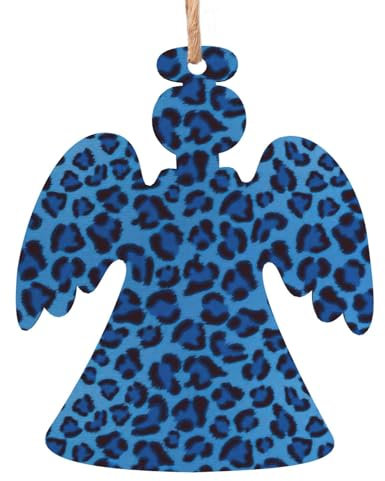 Leopard Skin Animal Print Christmas Tree Decorations Ornaments,Wooden Ornaments, for Xmas Tree Gift Home Party-6pcs