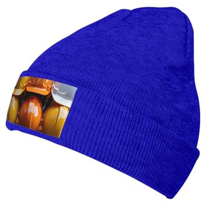 LHCVSFGW Beanie Mütze Unisex Strickmütze Warm Slouchy Skull Cap Konstruktion Helme Cuffed Wintermützen, Blau, Einheitsgr��e