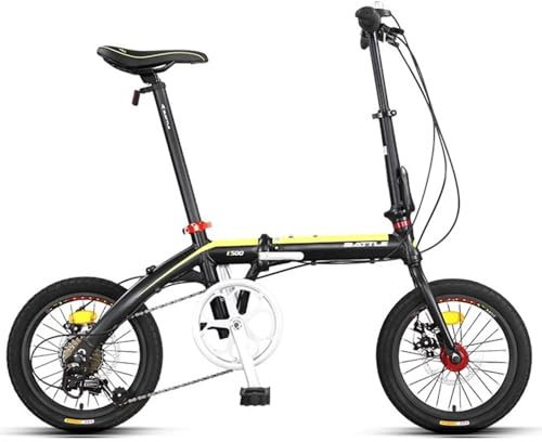 Kcolic 16 Zoll Falt-Rad, Aluminium, 7-Gang, Scheibenbremse, Mountainbike, Silber