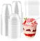 XIAQICA 50 Verrines Plastiques avec Couvercle 360ml Pot Tiramisu Transparent Mini Gobelets à Dessert avec 50 Cuillères, Verrine Plastique pour Faits Maison, Pudding, Mousse, Glace