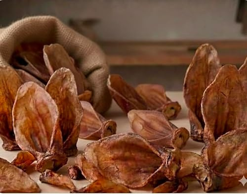 Dei Nature getrocknete Rinderohren, Packung mit 12 Stück, natürlicher Rinder-Snack für Hunde, geeignet für Barf