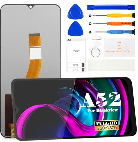 Écran tactile de rechange pour Blackview A52/A52 Pro avec kit de pièces de rechange pour Blackview A52 Pro - Noir