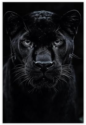 ZXRAF Schwarzer Panther, Hochformat, Poster, Leinwand, Poster, Wandkunst, Dekordruck, Bild Gemälde für Wohnzimmer, Schlafzimmer, Dekoration, 60 x 90 cm