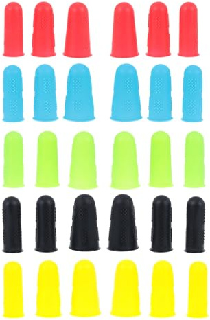 Abaodam 30 pièces Protège-doigts Silicone Antidérapants Lot de Manchons Isolants Thermiques Résistants pour Couture Cuisine et Atelier Protection Brûlures et Ampoules Couleur Aléatoire