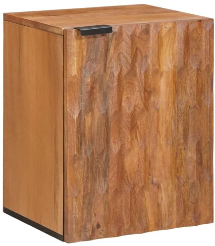 KTHLBRH Bathroom Hanging Cabinet Solid Mango Wood Wall Mounted Storage Organizer 38 x 33 x 48 cm Brown for Modern Space Saving Design