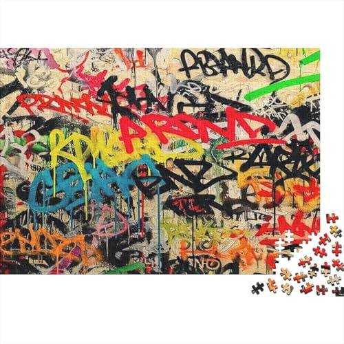 Graffiti Wand Street Art 1000 Teile Puzzle Papier Puzzle für Erwachsene Familienspiel Puzzle Entspannung Konzentration Deko Geschenk 70x50cm/1000pcs