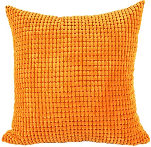 Nunubee Corduroy Baumwolle Kord Modern Rechteckig Kissenbezüge Dekorative Kissenbezug Dekokissen Sofakissen Lendenkissen Wurfkissenbezug Kissenhülle, 50 x 50 cm Orangenfarbig