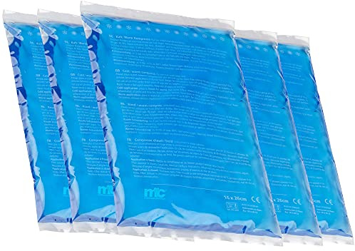 Medicalcorner24 Kalt Warm Kompressen Kühlkompresse Kühlkissen Eispack Gelkissen, 16cm x 26cm, 5 Stück