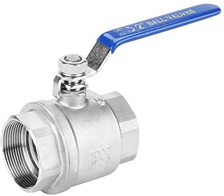 Akozon Full Port Kugelhahn Innengewinde 2 DN50 Kugelhahn 304 Edelstahl Zweiteilige 1000 WOG mit Heavy Duty Blue Isolierung Griff für Wasser,Öl,nicht korrosive