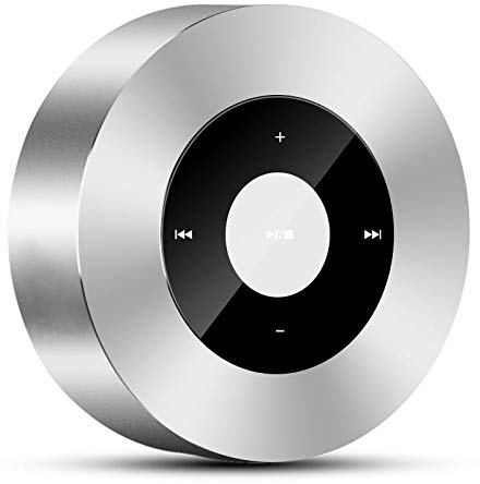 Lanchamp Bluetooth Speaker, Smart Speaker, Touch Button Screen, Mini Portable Wireless, 360° Surround Sound, Waterproof, Use for Mobile Phone Laptop, Car Amplifier for Android, IOS Systems (Silver)