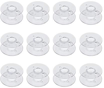 Ainkou 12pcs Clear Plastic Sewing Machine Bobbins for Singer Brother Janome Toyota