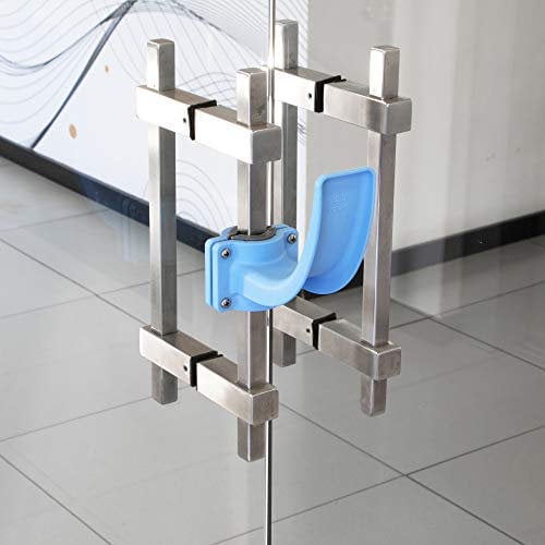 Emuca - Türöffneradapter für senkrechten oder waagerechten Stabgriff, Berührungsloser Türöffner, Kunststoff, blau