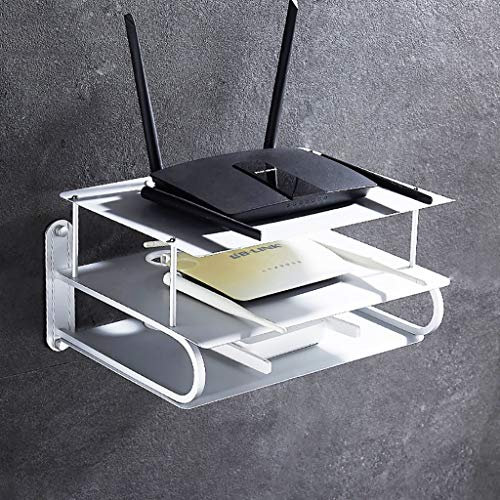 DWW 3-Tier-Aluminium-Floating-Regal Punch-Free-Wandhalterungskabel-Organizer Für TV-Media-Konsole/Set-Top-Box/DVD-Player/Game-Router, Schweres Hängendes Badezimmer Lagerregal, Silber
